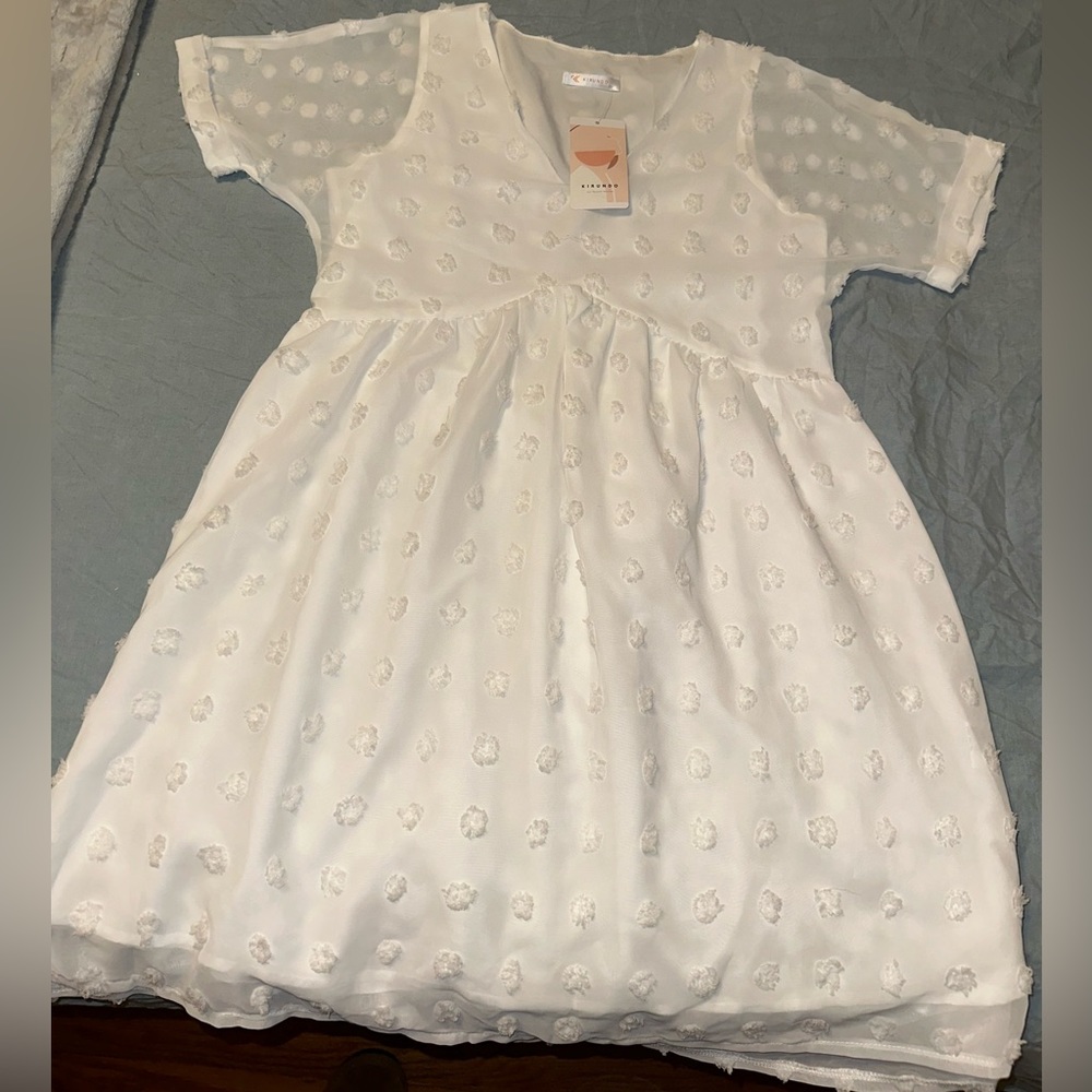 White midi dress